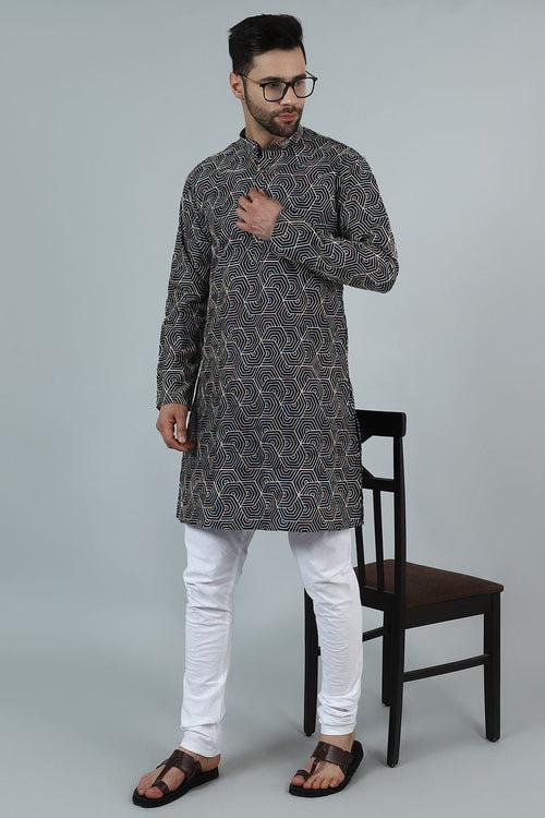 Digital Print Cotton Silk Multicolored Kurta Payjama