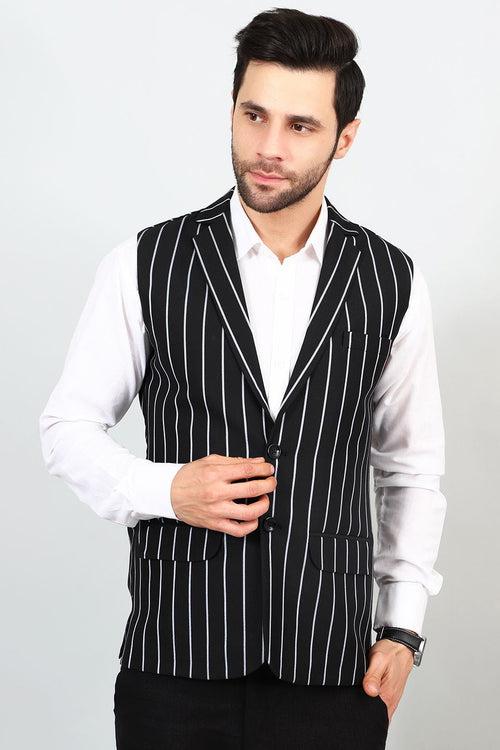 Polyester Cotton Black Modi Nehru Jacket