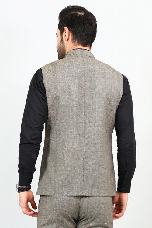 Poly Viscose Grey Modi Nehru Jacket