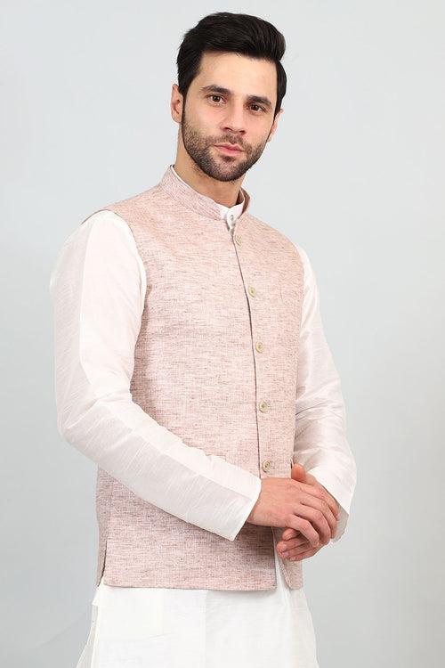 Linen Cotton Orange 1 Modi Nehru Jacket