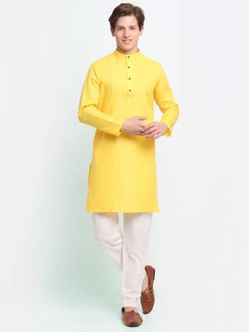 Yellow Punjabi & Kurta Set For Men