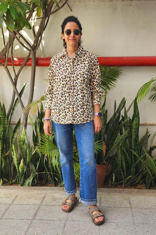 Leopard Printed Cotton Shirt