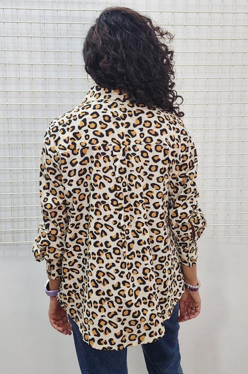 Leopard Printed Cotton Shirt