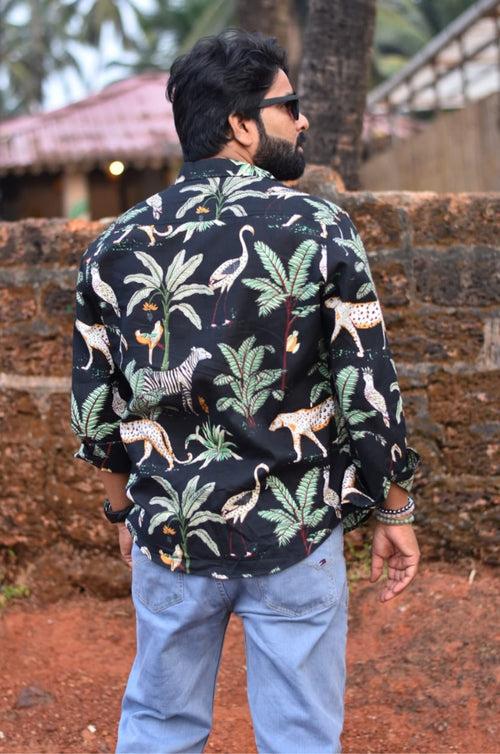 Tropical Jungle Print Men's Shirt