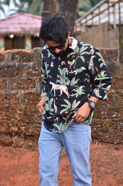 Tropical Jungle Print Men's Shirt