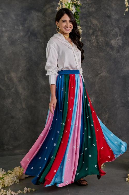 Bandhani Modal Satin Skirt