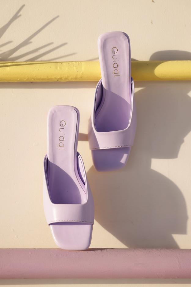 Lilac Square Toe Heel