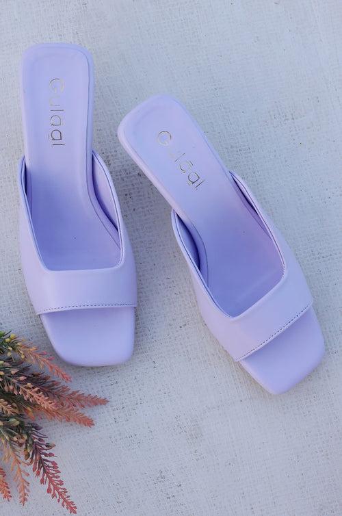 Lilac Square Toe Heel