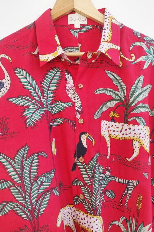 Tropical Jungle Print Men's Shirt