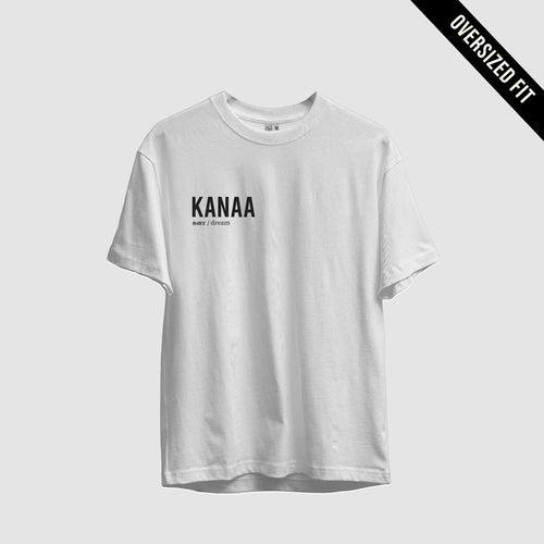 Kanaa | Tamil Oversized T-Shirt (White) (Right Pocket)