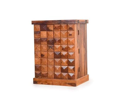 Diamond Bar Cabinet XL In Sheesham Wood