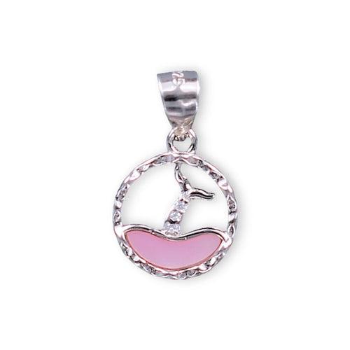 Taraash 925 Sterling Silver Circular Pendant with Chain for Women