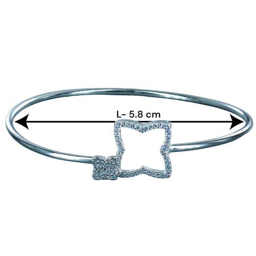 Taraash 925 Sterling Silver Cz Square Bangle For Women