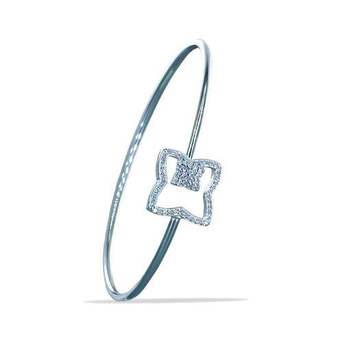 Taraash 925 Sterling Silver Cz Square Bangle For Women