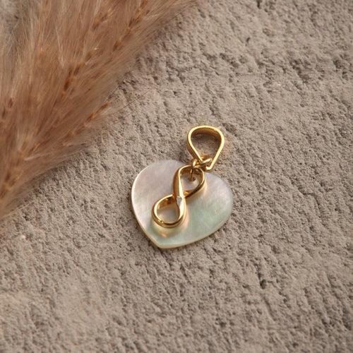 Blisse Allure Sterling Silver Mother of Pearl With Infinity Gold Pendant