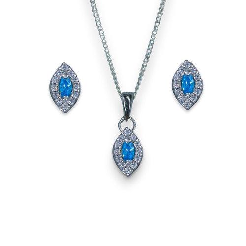 Taraash 925 Sterling Silver Pear CZ Jewellery Sets  For Women