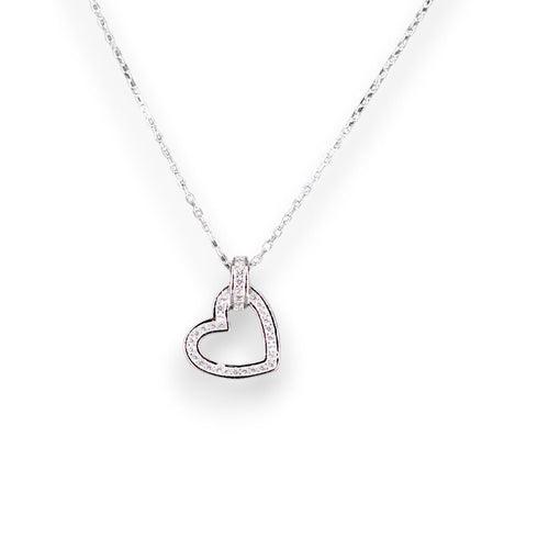Taraash 925 Sterling Silver Pendant Chain with Heart Pendant for Women