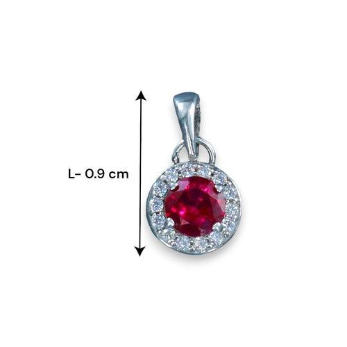 Taraash 925 Sterling Silver Round CZ Pendant Chain For Women