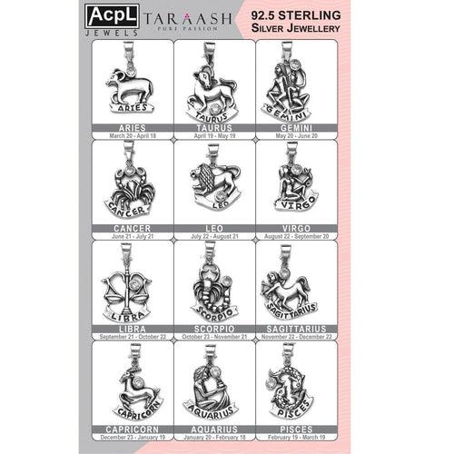 Taraash Sterling Silver Zodiac Pendants PD0285AI (Set of 12)