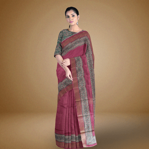 Checkered Serenade Cotton Saree - MFC004