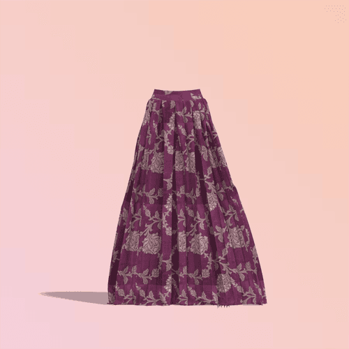 Box Pleated Customised Skirt_CSKT016