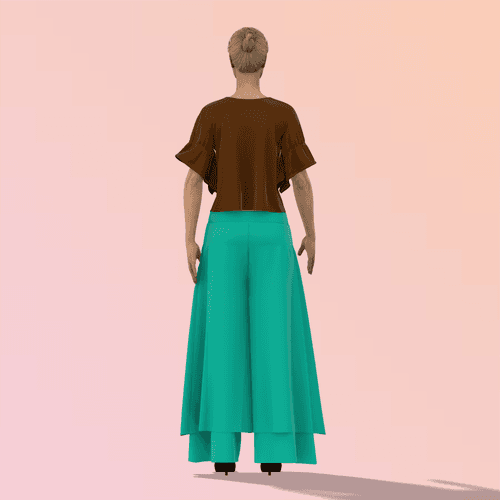 Chic Custom Dual Layer Customised Palazzo Pants - CPS011 (Stitching Service)