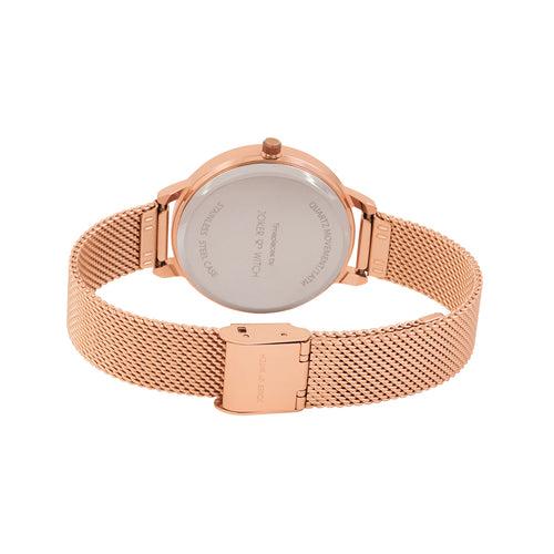 Tygra Rosegold Printed Dial Mesh Strap Watch