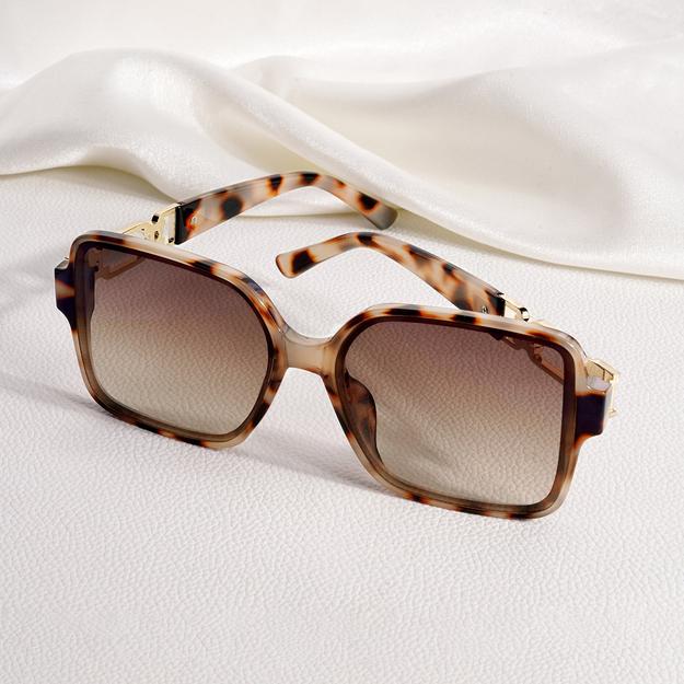 Tea Party Square Brown Sunglasses