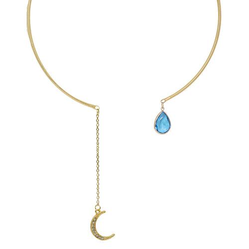 Mystic Moon Charm Gold Necklace