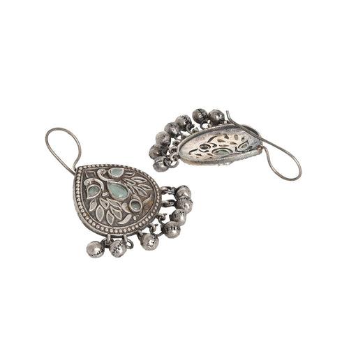 Teejh Vanya Silver Oxidised Turquoise  Earrings