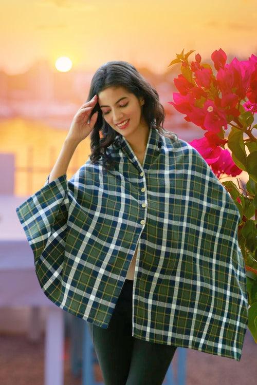 Love Basil Green Plaid Versatile Nursing Stole