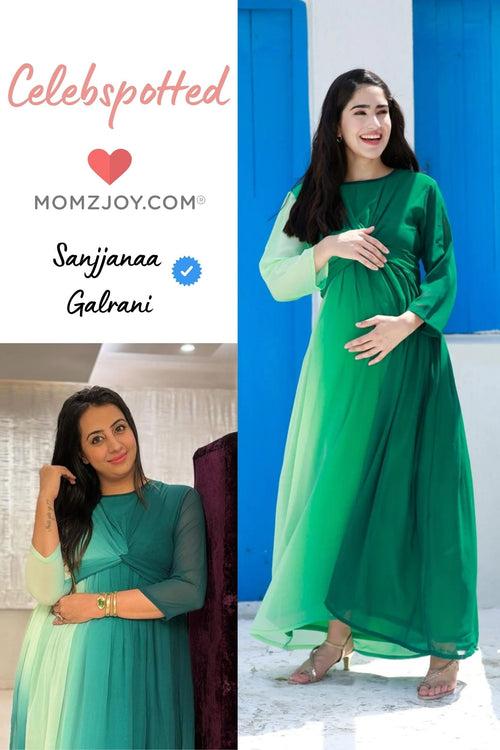 Graceful Emerald Green Maternity Knot Dress