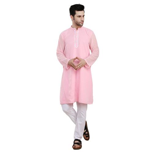 Men Classic Lavish Pink Kurta