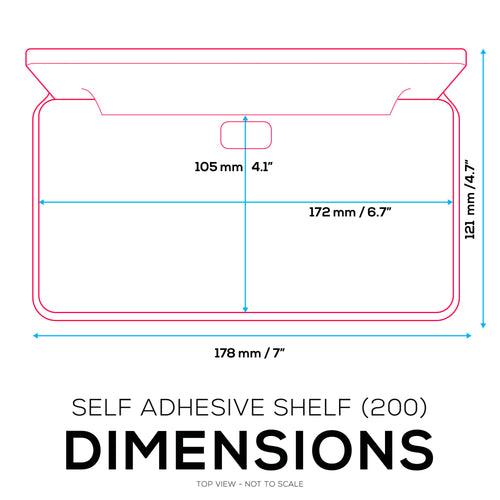 Screwless Xtra-Wide Floating Shelf (200) w/ Cable Access for Cameras, Baby Monitors, Plants & More (172mm / 6.7” x 105mm / 4.1”)