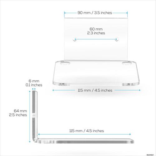 4.5” Small Floating Shelf, Adhesive & Screw In, for Speakers, Routers, Decor, Plants, Cameras, Photos, Kitchen, Toilet, Cable Box & More