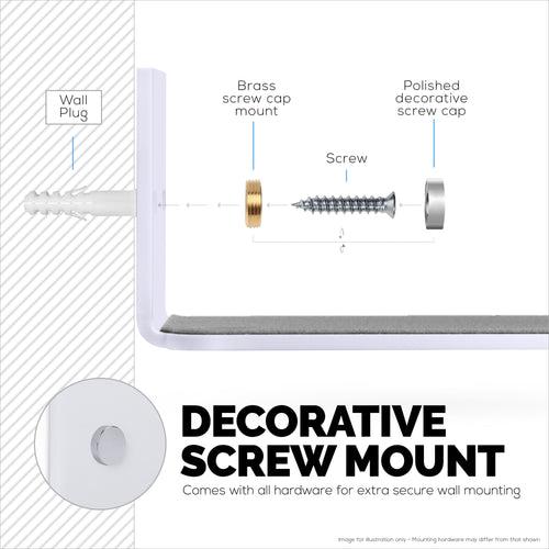 4.5” Small Floating Shelf, Adhesive & Screw In, for Speakers, Routers, Decor, Plants, Cameras, Photos, Kitchen, Toilet, Cable Box & More