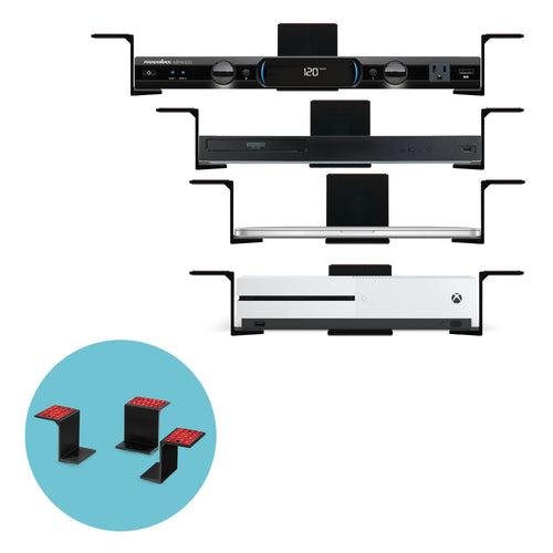 3” Under Desk Laptop & Device Holder Mount, Adhesive & Screw In, Devices upto 3" Like Small Computers Laptops Macbook Surface Keyboard Routers Modems Cable Box Network Switch & More