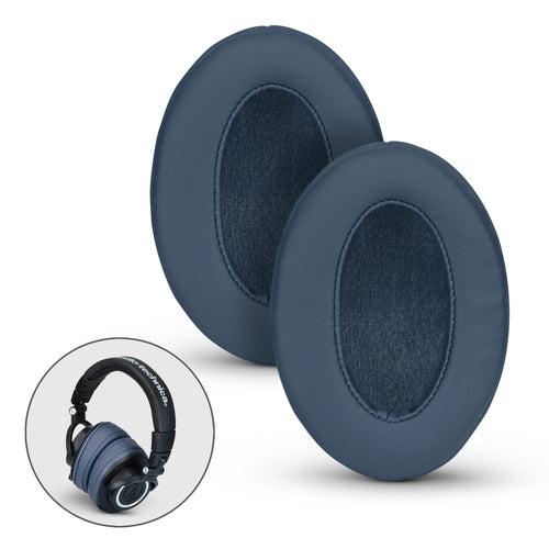 Headphone Memory Foam Earpads - Oval - Angled PU Leather (Various Colours)