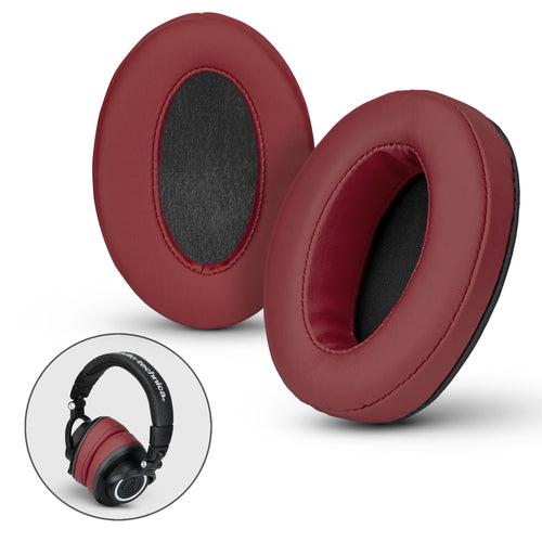 Headphone Memory Foam Earpads - Oval - Angled PU Leather (Various Colours)