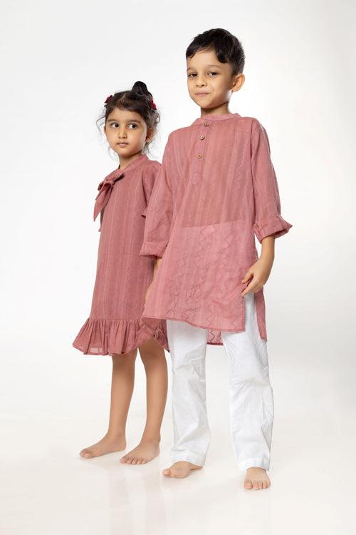 Cotton Dress | Colour Pop, Dusty Rose | 0-12Y