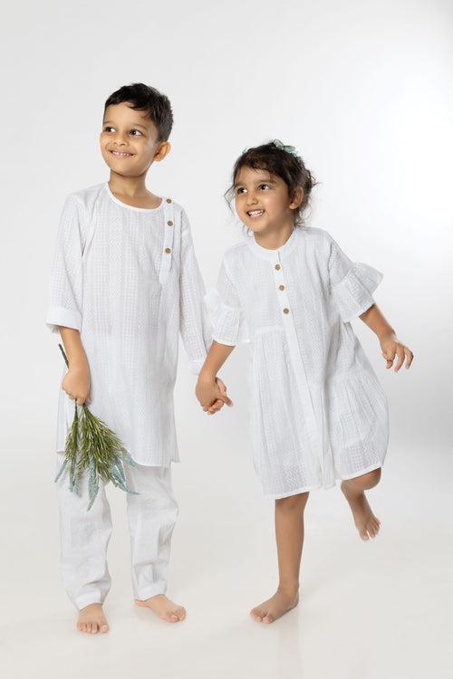 Cotton Kurta for Boys, Men | Colour Pop, White