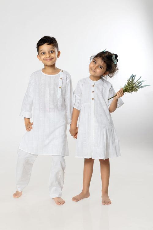 Cotton Kurta for Boys, Men | Colour Pop, White