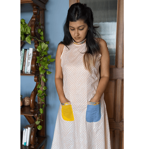 Malmal Kurta for Women | Leheriya Peach