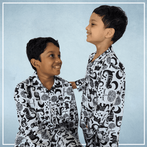 Cotton Pajama Set for Kids | Dinosaur Dancing