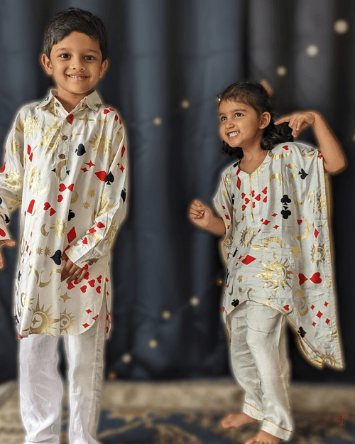 Viscose Silk Pathani Kurta for Boys, Men | Taash Ke Patte