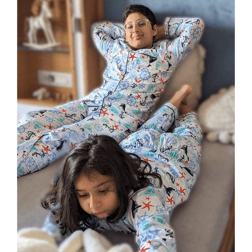 Cotton Pajama Set for Kids | Nautical