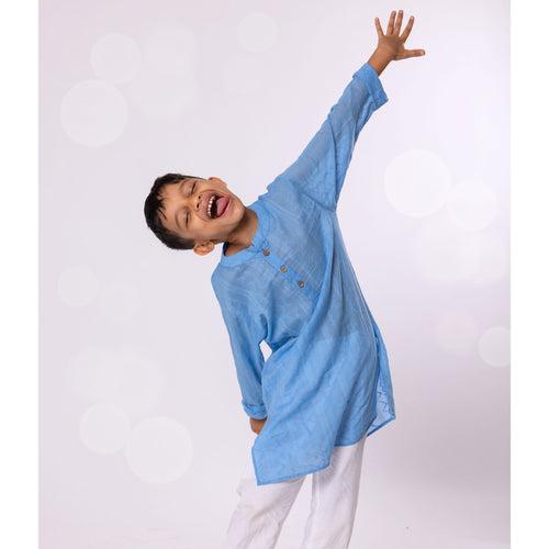 Cotton Kurta for Boys, Men | Colour Pop, Powder Blue