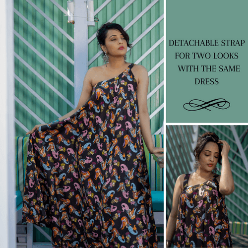 One Shoulder Maxi Dress | Mermaid Black