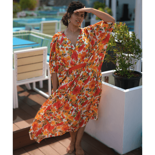 Kaftan Dress Gown for Women | Hibiscus