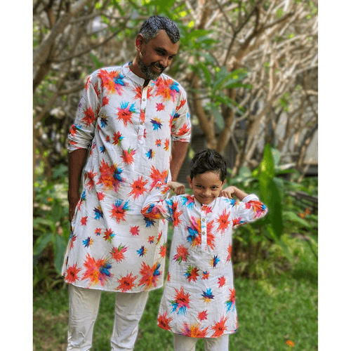 Holi print Kurta for Boys, Men | Colour Splash